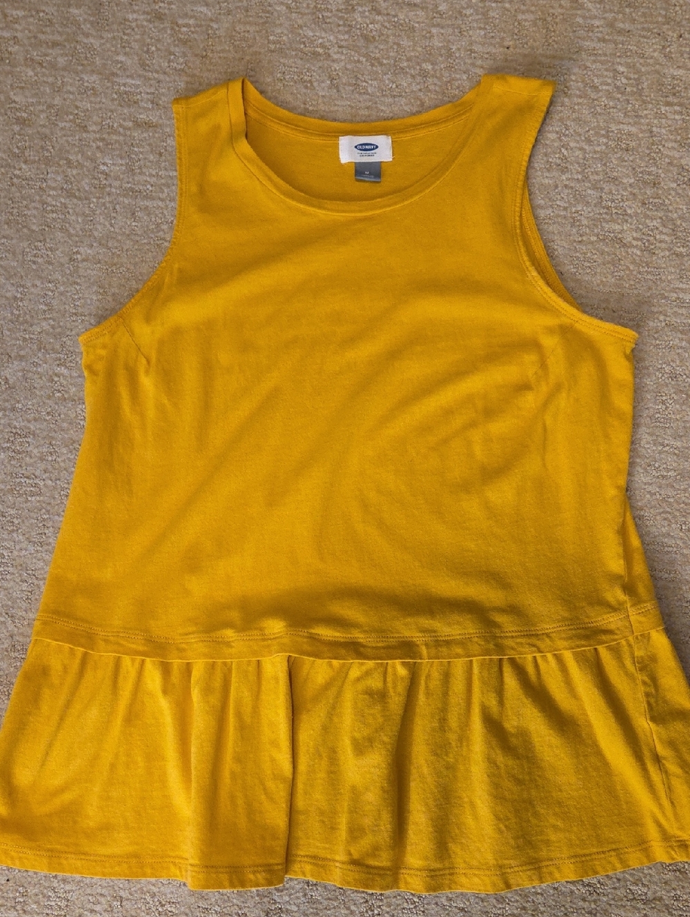 Old Navy Yellow Sleeveless Ruffled Hem Tank Top
